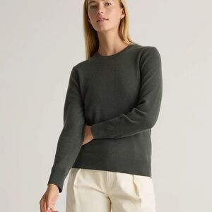 Quince 100% Mongolian Cashmere Sweater | Olive Green Crewneck